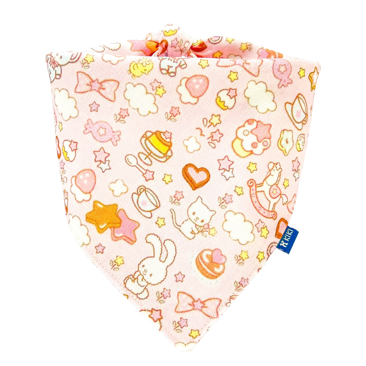 Pink Pastel Cute Retro Dog & Cat Bandanafrom KIKI Japan