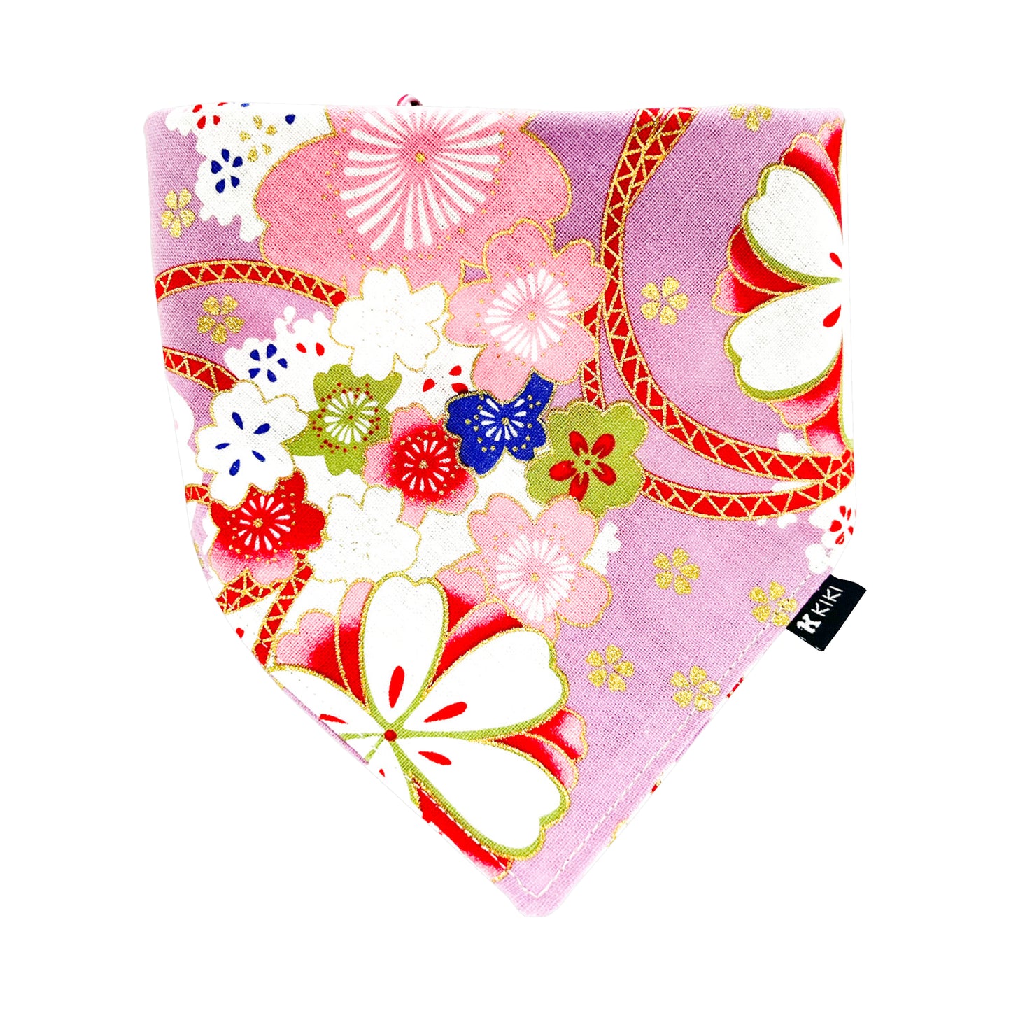 Purple Japanese Floral Kimono II Pet Bandana from KIKI Japan