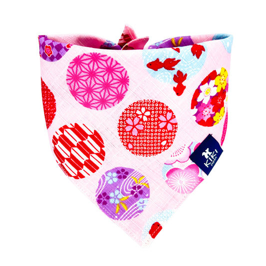 Pink Japanese Festival Pet Bandana from KIKI Japan