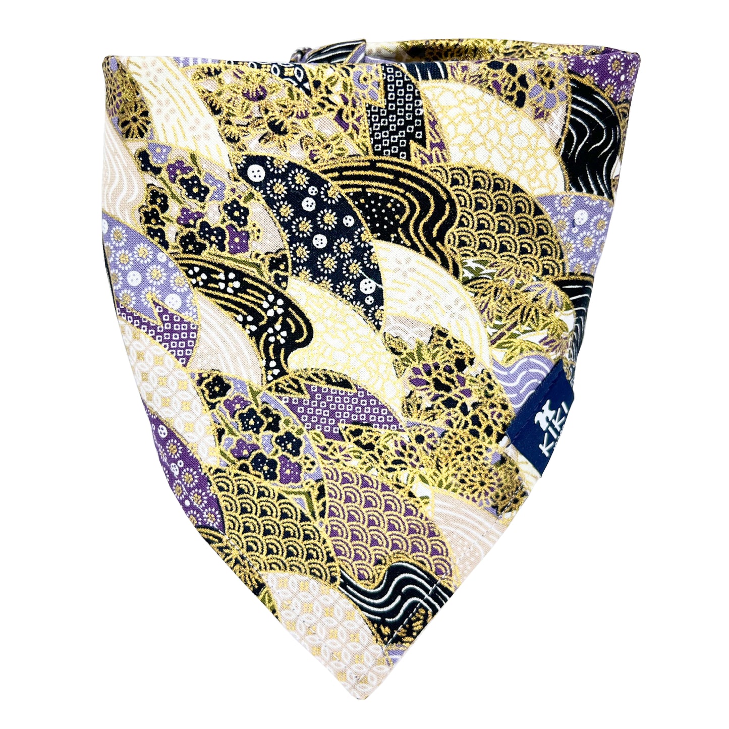 Purple Traditional Japanese Pattern Pet Bandana from KIKI Japan