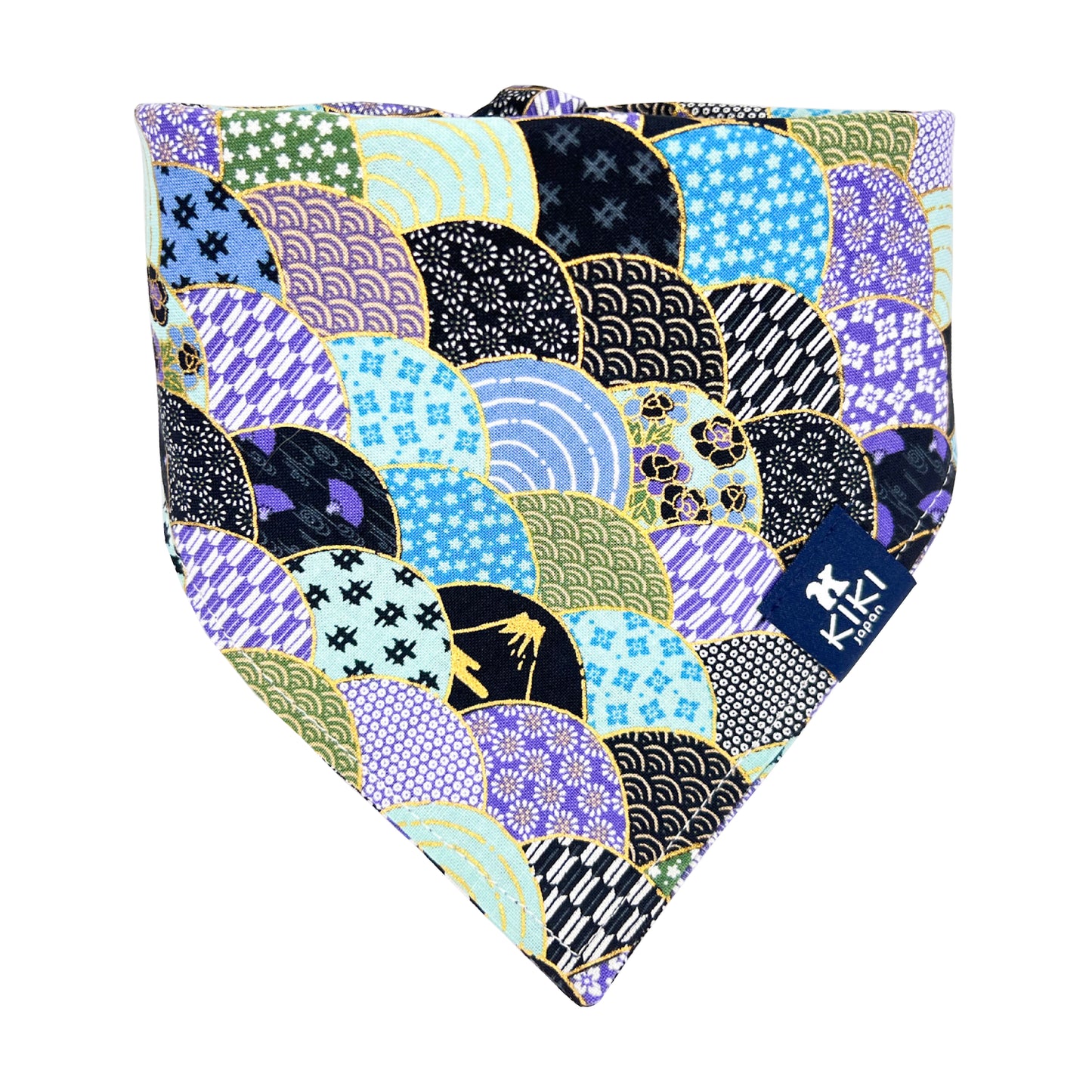 Purple Traditional Japanese Pattern Pet Bandana from KIKI Japan