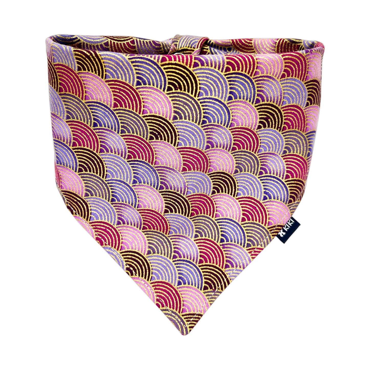 Purple Japanese Wave Pet Bandana from KIKI Japan