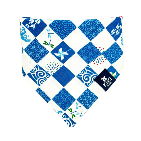 Blue Japanese Festival Dog & Cat Bandana - KIKI Japan