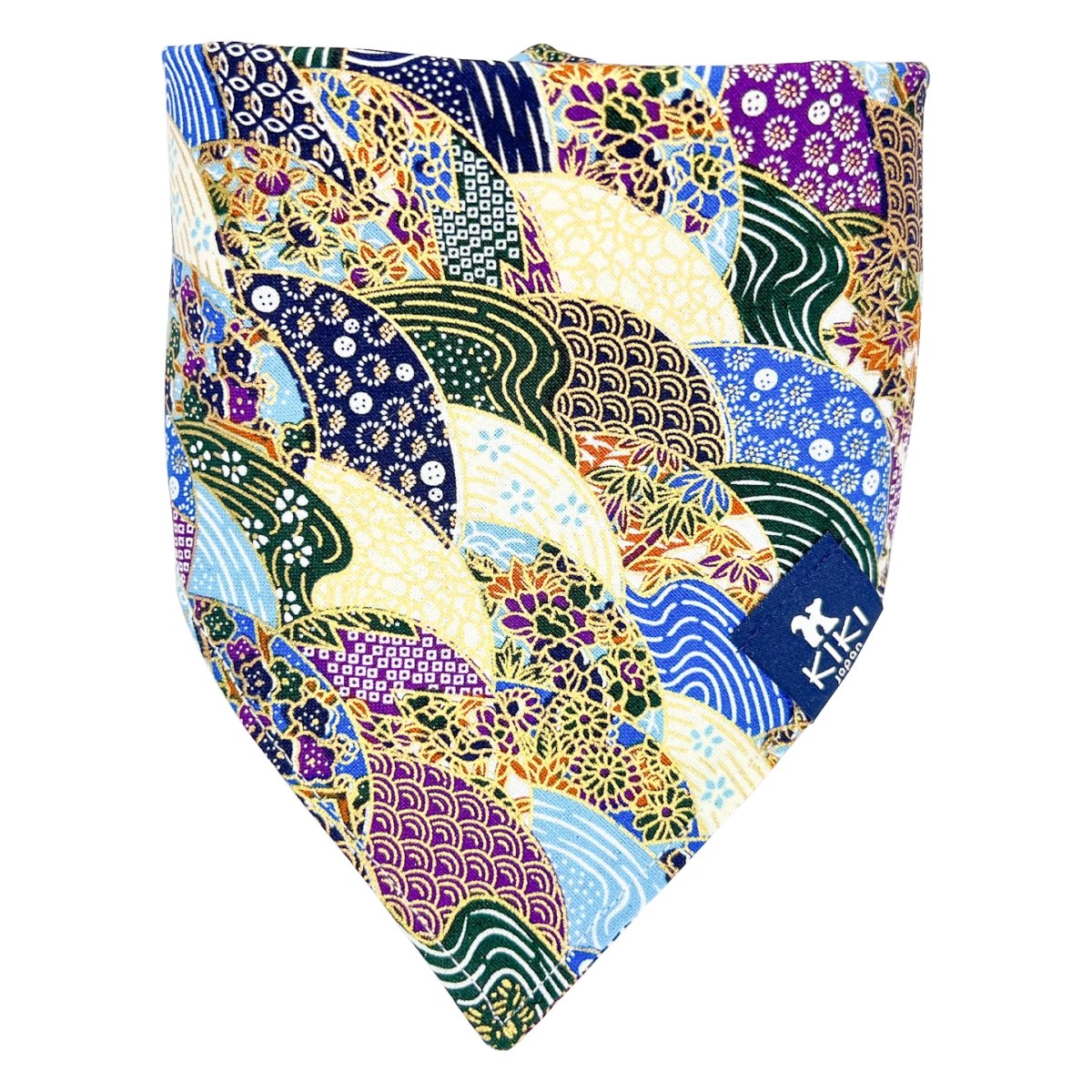 Blue Traditional Japanese Pattern II Dog & Cat Bandana - KIKI Japan