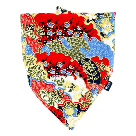 Blue Traditional Japanese Pattern III Dog & Cat Bandana - KIKI Japan