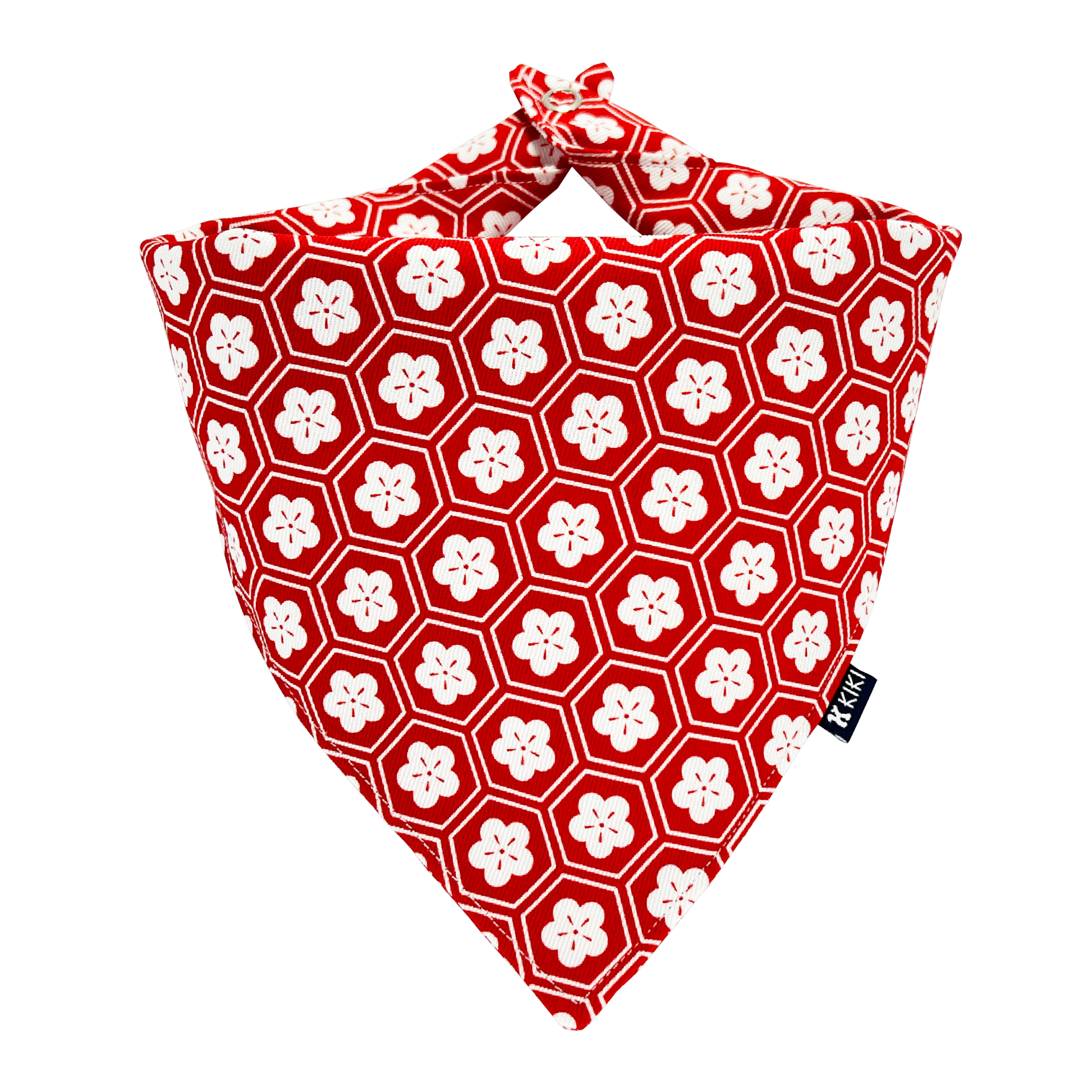 Red Kikko Hanabishi Pet Bandana from KIKI Japan