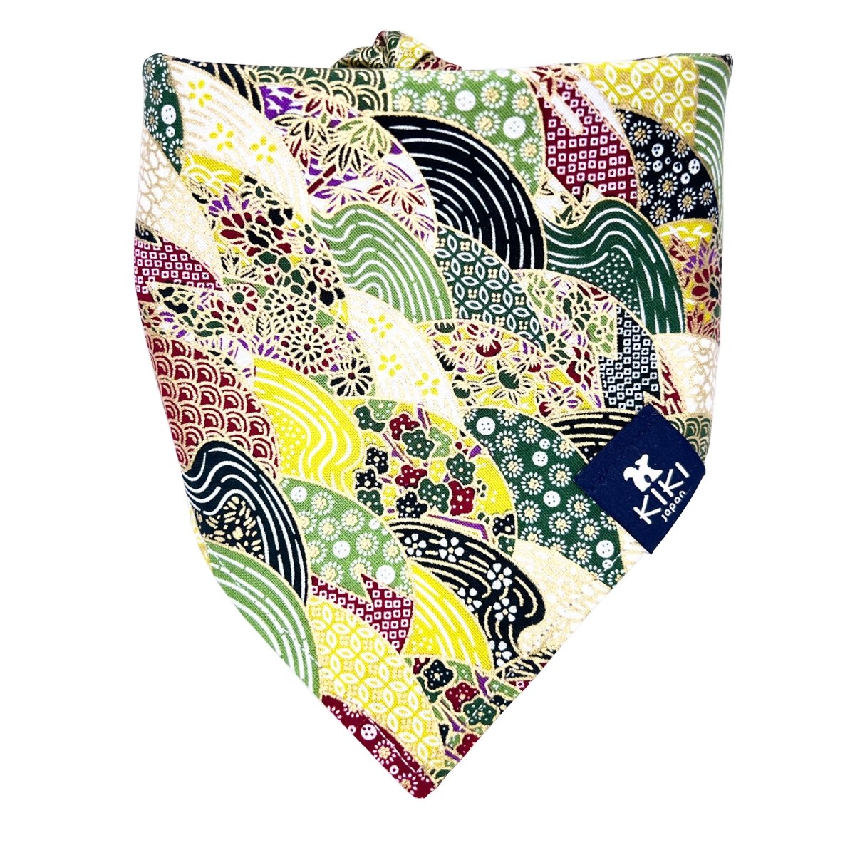 Green Traditional Japanese Pattern II Dog & Cat Bandana - KIKI Japan