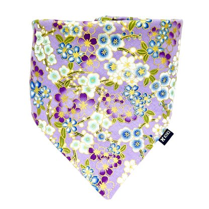 Purple Japanese Floral Kimono Pet Bandana from KIKI Japan