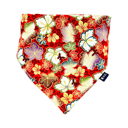 Red Japanese Maple Momiji Pet Bandana from KIKI Japan