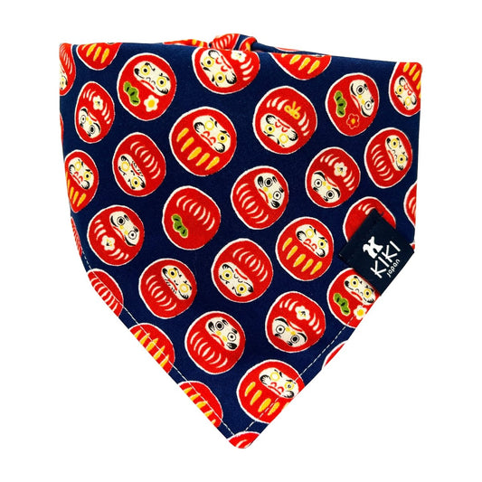 Navy Blue Daruma Dog & Cat Bandana - KIKI Japan