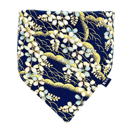 Navy Blue Japanese Hagi Dog & Cat Bandana - KIKI Japan