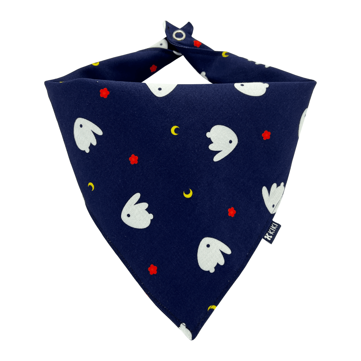 Navy Blue Moon Rabbit Dog & Cat Bandana - KIKI Japan