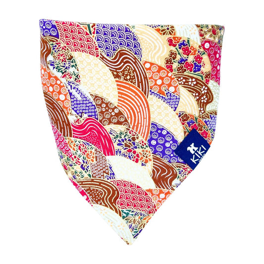 Orange Traditional Japanese Pattern II Dog & Cat Bandana - KIKI Japan