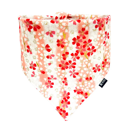 Pink Falling Cherry Blossom Pet Bandana from KIKI Japan