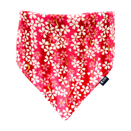 Red Falling Cherry Blossom Pet Bandana from KIKI Japan