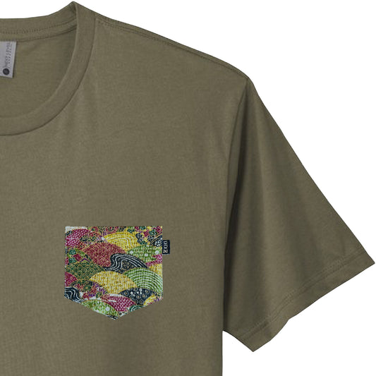 Green Traditional Japanese Pattern II Pocket Tee