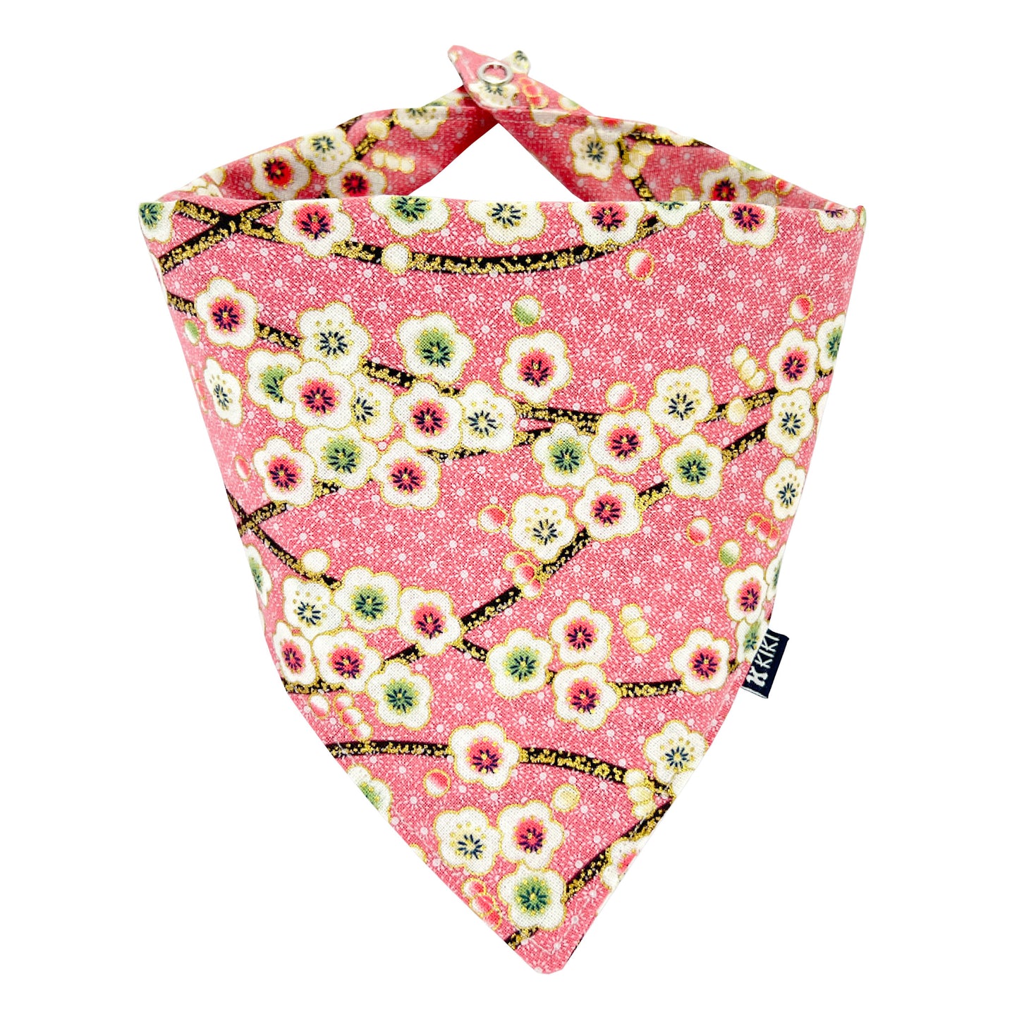 Pink Japanese Plum Blossom II Pet Bandana from KIKI Japan