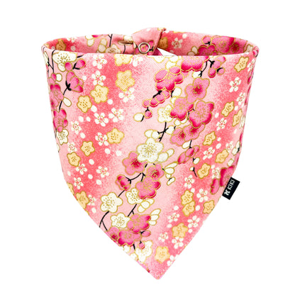 Pink Japanese Plum Blossom Pet Bandana from KIKI Japan